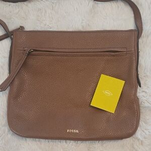 Fossil Tan Leather Shoulder Bag